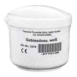 GEBISSDOSE med indsats og låg hvid, 1 stk