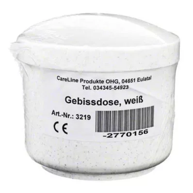 GEBISSDOSE med indsats og låg hvid, 1 stk