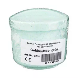 GEBISSDOSE med indsats og låg grøn, 1 stk