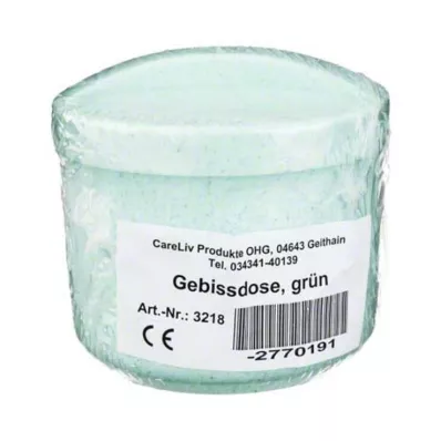 GEBISSDOSE med indsats og låg grøn, 1 stk GEBISSDOSE med indsats og låg grøn, 1 stk