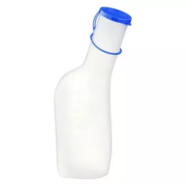 URINFLASCHE Mand plast 1 l m.hætte mælkeagtig, 1 stk