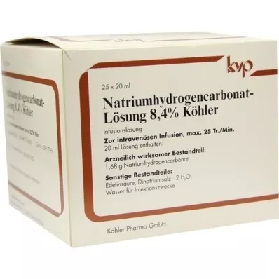 NATRIUMHYDROGENCARBONAT-Köhler 8,4% opløsning, 25X20 ml