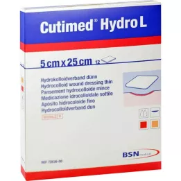 CUTIMED Hydro L hydrokolloid bandage tynd 5x25 cm, 12 stk