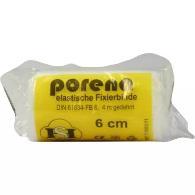 PORENA Elastisk gazebind 6 cm hvid med cello, 1 stk