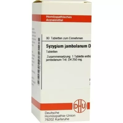 SYZYGIUM JAMBOLANUM D 4 tabletter, 80 kapsler