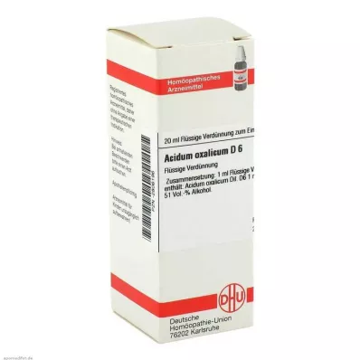 ACIDUM OXALICUM D 6 fortynding, 20 ml ACIDUM OXALICUM D 6 fortynding, 20 ml