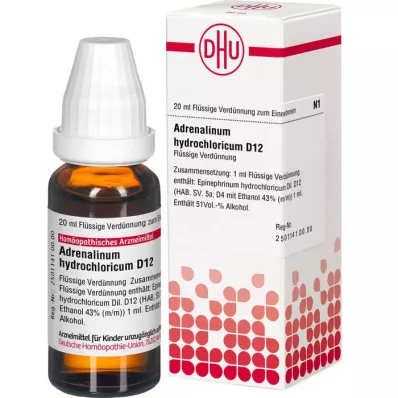 ADRENALINUM HYDROCHLORICUM D 12 fortynding, 20 ml