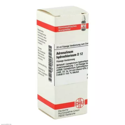 ADRENALINUM HYDROCHLORICUM D 12 fortynding, 20 ml ADRENALINUM HYDROCHLORICUM D 12 fortynding, 20 ml
