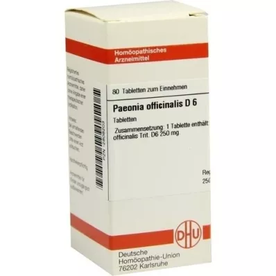 PAEONIA OFFICINALIS D 6 tabletter, 80 kapsler