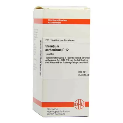 STRONTIUM CARBONICUM D 12 tabletter, 200 kapsler