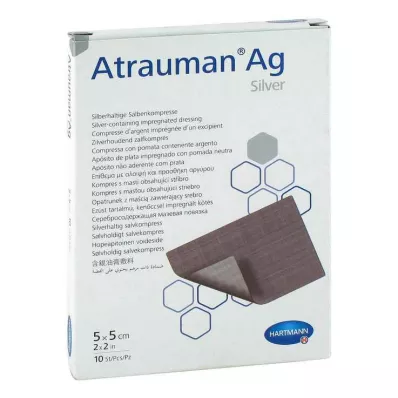 ATRAUMAN Ag 5x5 cm sterile kompresser, 10 stk ATRAUMAN Ag 5x5 cm sterile kompresser, 10 stk