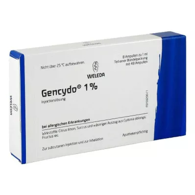 GENCYDO 1% opløsning til injektion, 48X1 ml