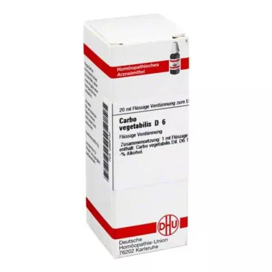 CARBO VEGETABILIS D 6 fortynding, 20 ml