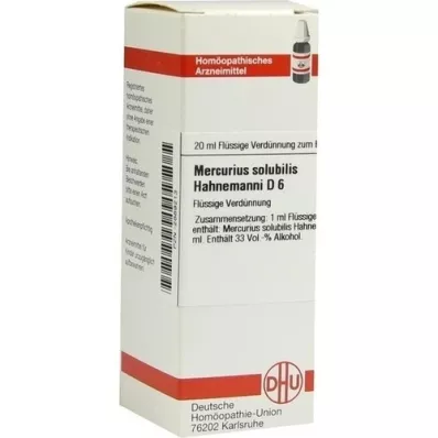 MERCURIUS SOLUBILIS Hahnemanni D 6 Fortynding, 20 ml