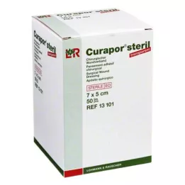 CURAPOR Sårforbinding steril transparent 5x7 cm, 50 stk