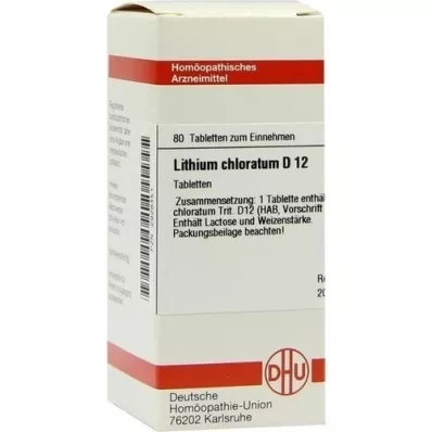 LITHIUM CHLORATUM D 12 tabletter, 80 kapsler