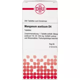 MANGANUM ACETICUM D 4 tabletter, 200 kapsler