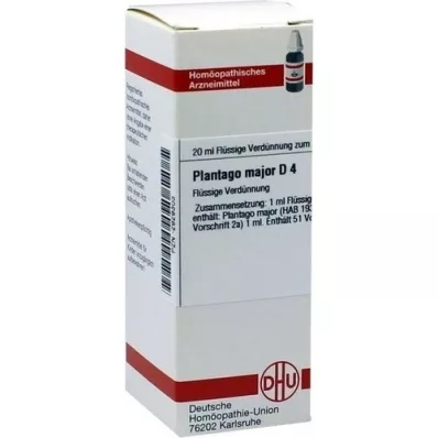 PLANTAGO MAJOR D 4 fortynding, 20 ml