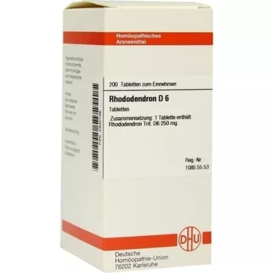 RHODODENDRON D 6 tabletter, 200 kapsler