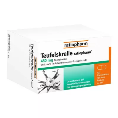 TEUFELSKRALLE-RATIOPHARM Filmovertrukne tabletter, 100 stk TEUFELSKRALLE-RATIOPHARM Filmovertrukne tabletter, 100 stk