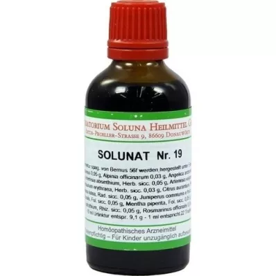 SOLUNAT Nr. 19 dråber, 50 ml