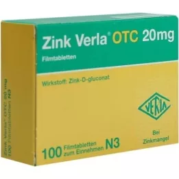 ZINK VERLA OTC 20 mg filmovertrukne tabletter, 100 stk