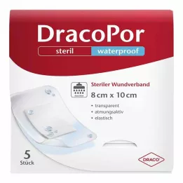 DRACOPOR vandtæt sårforbinding 8x10 cm steril, 5 stk