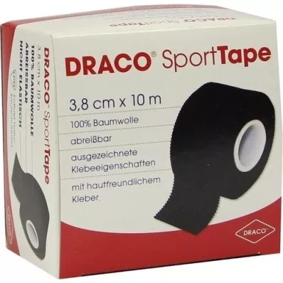 DRACO TAPEVERBAND 3,8 cmx10 m sort, 1 stk