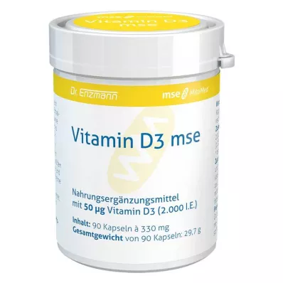 VITAMIN D3 MSE kapsler, 90 kapsler