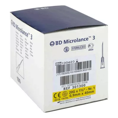 BD MICROLANCE Kanyle 20 G 1 1/2 0,9x40 mm, 100 stk BD MICROLANCE Kanyle 20 G 1 1/2 0,9x40 mm, 100 stk
