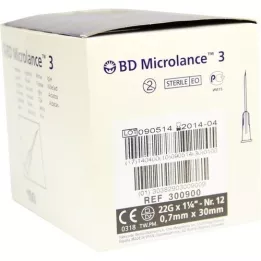 BD MICROLANCE Kanyle 22 G 1 1/4 0,7x30 mm, 100 stk