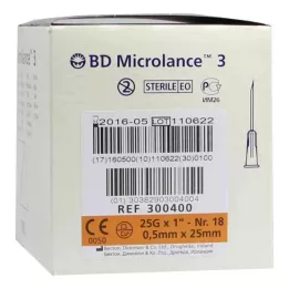 BD MICROLANCE Kanyle 25 G 1 0,5x25 mm, 100 stk