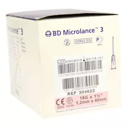 BD MICROLANCE Kanyle 18 G 1 1/2 40 mm trans., 100 stk