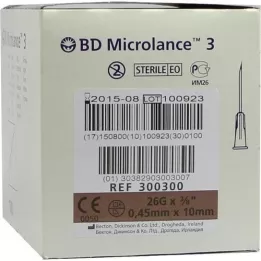BD MICROLANCE Kanyle 26 G 3/8 0,45x10 mm, 100 stk