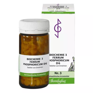 BIOCHEMIE 3 Ferrum phosphoricum D 6 Tabletter, 200 Kapsler