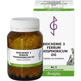 BIOCHEMIE 3 Ferrum phosphoricum D 6 tabletter, 500 stk