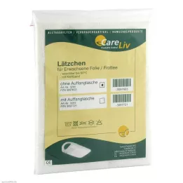 LÄTZCHEN Erw.Folie/Frottee hvid med velcrobånd, 1 stk