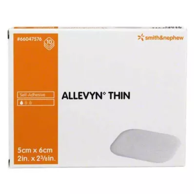ALLEVYN Tynd 5x6 cm tynd sårbandage, 10 stk