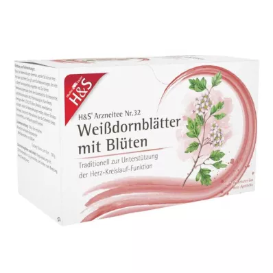 H&amp;S Hvidtjørnblade med blomster filterpose, 20X1,6 g