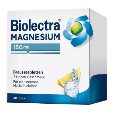 BIOLECTRA Magnesium 150 mg citronbrusetabletter, 40 stk