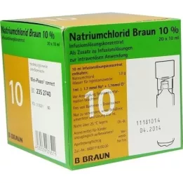 NATRIUMCHLORID 10% brun MPC Infusionsopløsning, 20X10 ml