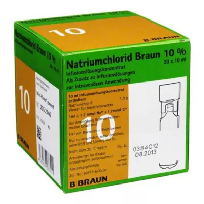 Natriumchlorid 10% Braun Mpc infusionsopløsning koncentrat, 20x10 ml