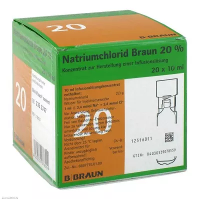 NATRIUMCHLORID 20% MPC Elektrolytkoncentrat, 20X10 ml