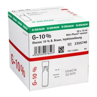 GLUCOSE 10% B.Braun Mini Plasco connect Inj.-Lsg. 10%, 20X10 ml