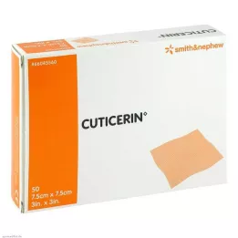 CUTICERIN 7,5x7,5 cm gaze med salvebelægning, 50 stk