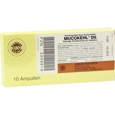 MUCOKEHL Ampuller D 6, 10X1 ml