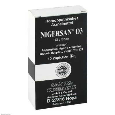 NIGERSAN D 3 Suppositorier, 10 stk