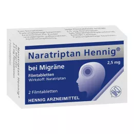 NARATRIPTAN Hennig mod migræne 2,5 mg filmovertrukne tabletter, 2 stk