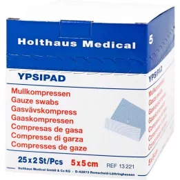 MULLKOMPRESSEN Ypsipad 5x5 cm steril 8-fold, 25X2 stk