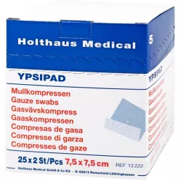 MULLKOMPRESSEN Ypsipad 7,5x7,5 cm steril 8 fold, 25X2 stk